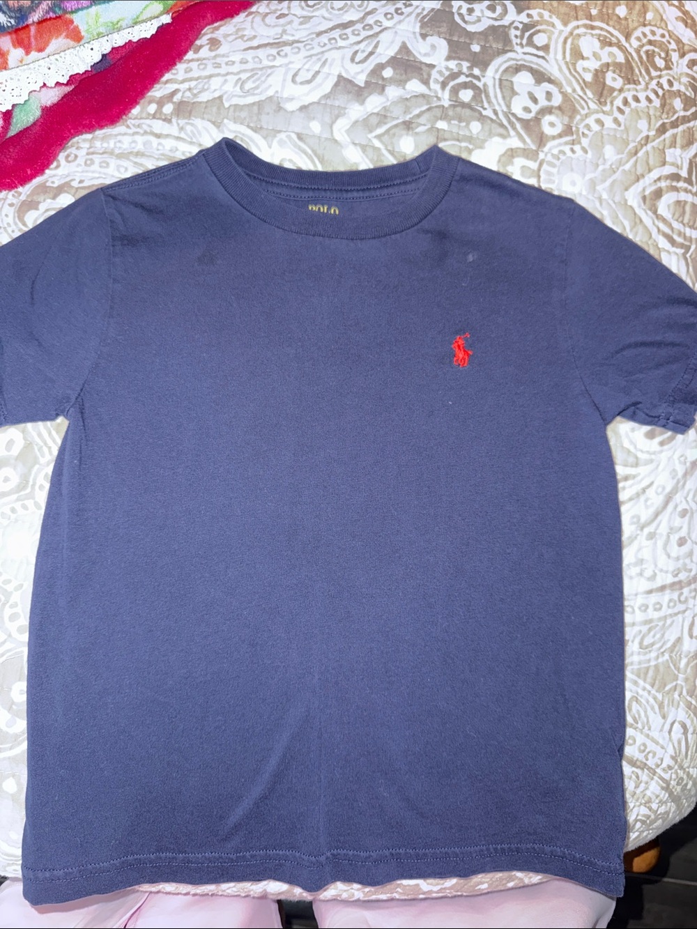Polo by Ralph Lauren Navy Short Sleeve Tee with Red Pony